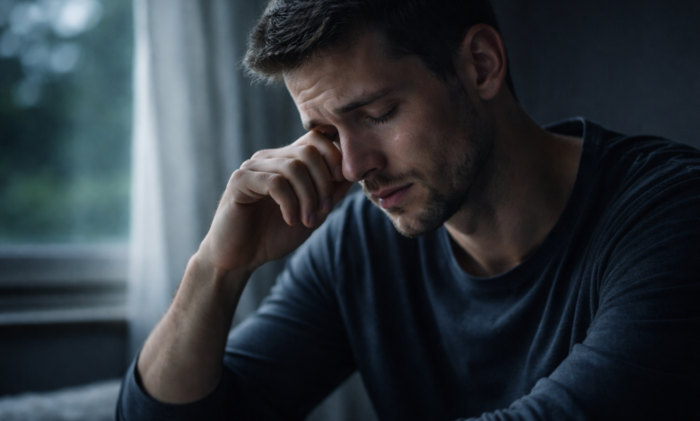 صورة رمزية توضح معنى البكاء الصامت في الحلم.