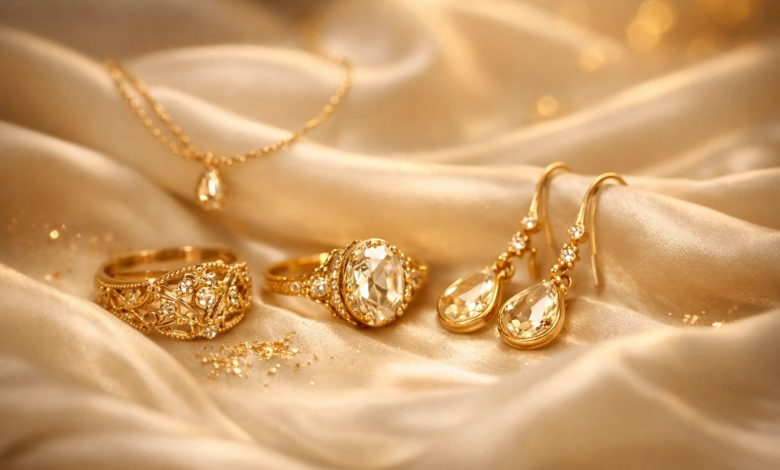 صورة لذهب ومجوهرات ترمز إلى تفسير حلم الذهب في المنام ودلالاته في علم تفسير الأحلام.