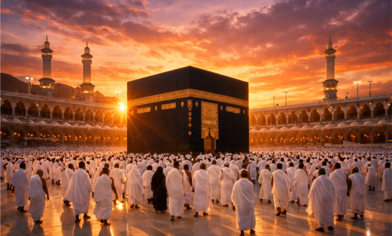 الكعبة المشرفة أثناء الحج في المنام ترمز إلى صلاح الحال واستجابة الدعاء
