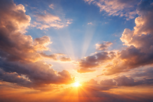 مشهد للسماء الزرقاء يعبر عن رؤية السماء في المنام ومعانيها المختلفة في تفسير الأحلام.