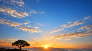 صورة للسماء والغيوم ترمز إلى تفسير حلم السماء في المنام ودلالاته في علم تفسير الأحلام
