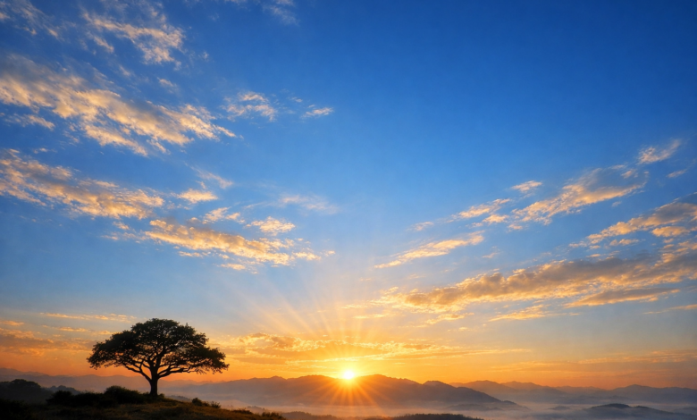 صورة للسماء والغيوم ترمز إلى تفسير حلم السماء في المنام ودلالاته في علم تفسير الأحلام